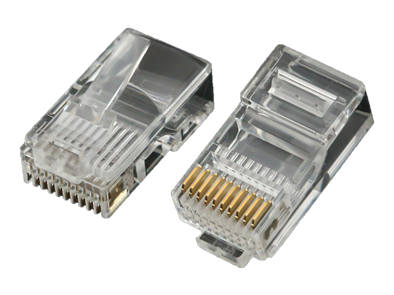 Plugue modular RJ48 10P10C não blindado